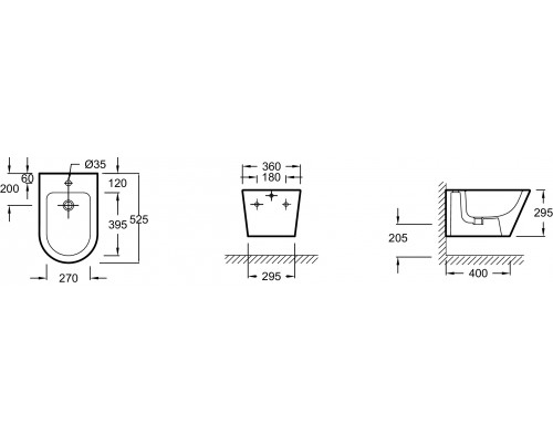 EMJ0002-00 RODIN Подвесное биде EMJ0002-00
