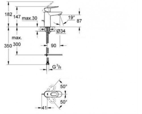 23337000 Bauloop Смеситель для раковины, гладкий корпус, хром 23337000