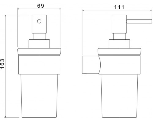 AQ4405MB ЛИРА дозатор, матовый черный AQ4405MB