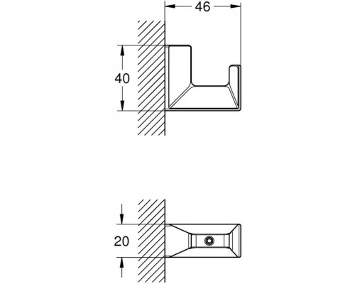 40782000 Selection Cube Крючок для банного халата, хром 40782000