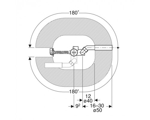 150.520.21.6 Слив-перелив Geberit, d52, длина 26 см, с декоративным комплектом: Глянцевый хром 150.520.21.6
