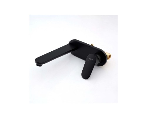 AQ1813MB НИКА смеситель для раковины настенный (внешняя и скрытая часть), матовый черный AQ1813MB