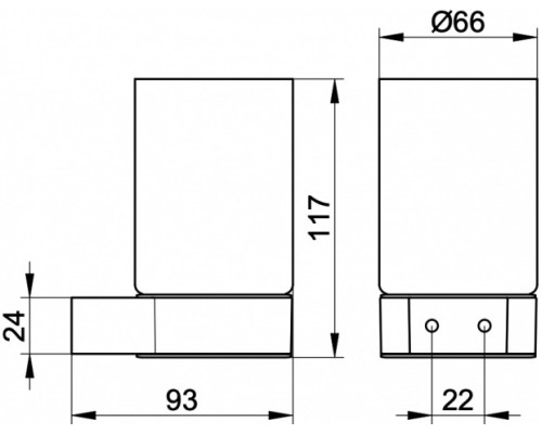 14950379000 PLAN Держатель стакана, в комплекте с хрустальным стаканом, чёрный матовый 14950379000