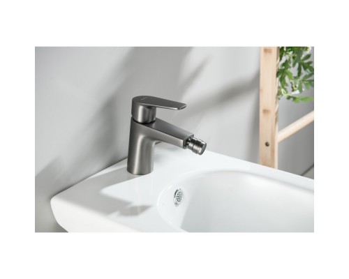 AQ1118BGM БЕТТА смеситель для биде, оружейная сталь (шлиф. черный хром) AQ1118BGM