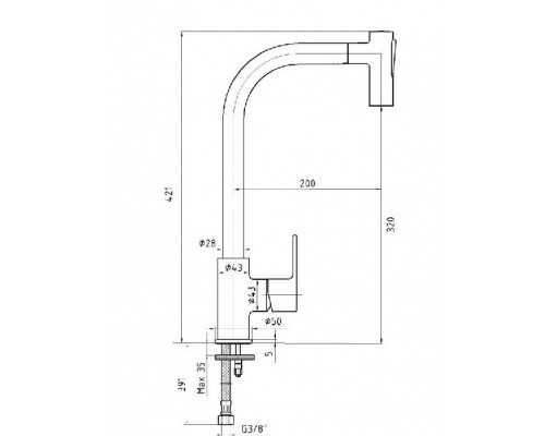 102118127EX NITA смеситель для кухни 102118127EX