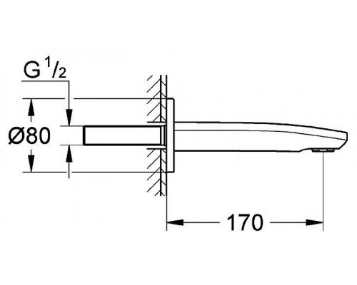 13276002 Eurostyle Cosmopolitan Излив для ванны, хром 13276002