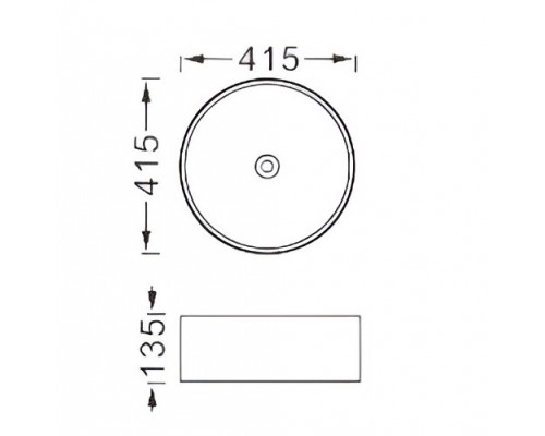 AQ5558-MB ЕВРОПА раковина 415415135 для установки на столешницу, матовый черный AQ5558-MB