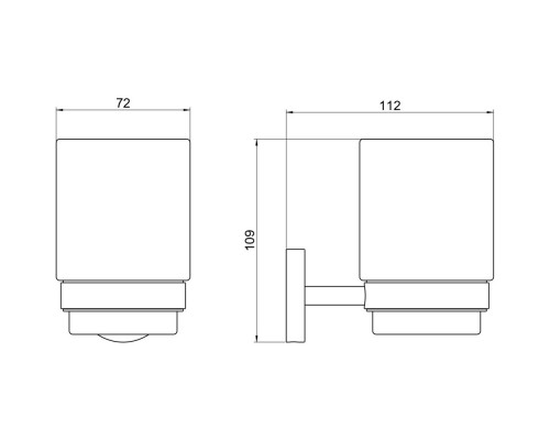 AQ4604BGM БЕТТА стакан с держателем, оружейная сталь (шлиф. черный хром) AQ4604BGM