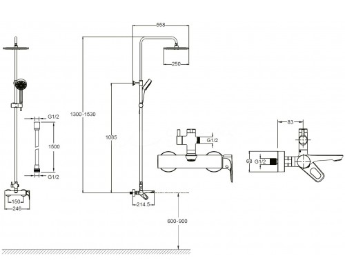 E26809-CP ALEO душевая система E26809-CP
