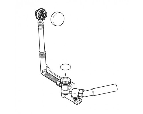 150.520.21.6 Слив-перелив Geberit, d52, длина 26 см, с декоративным комплектом: Глянцевый хром 150.520.21.6