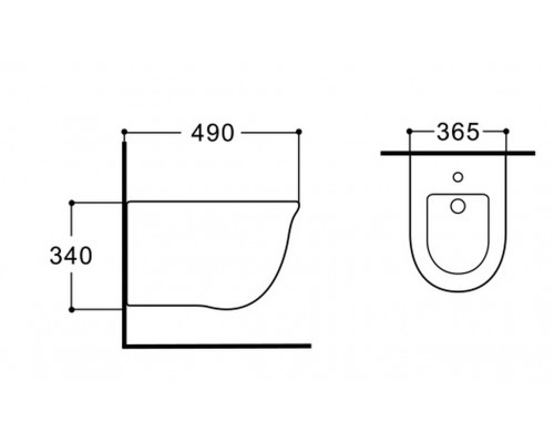 AQ1161-00 КЛАССИК биде подвесное490365340 AQ1161-00
