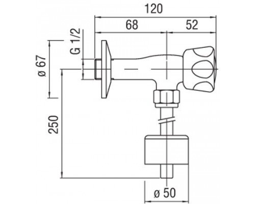 AV00503CR кран для уринала AV00503CR