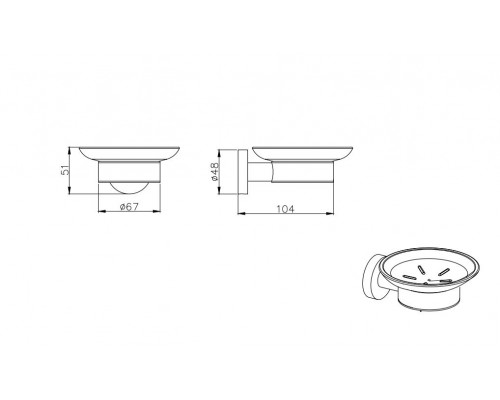 AQ4003MB ВЕГА мыльница, матовый черный AQ4003MB