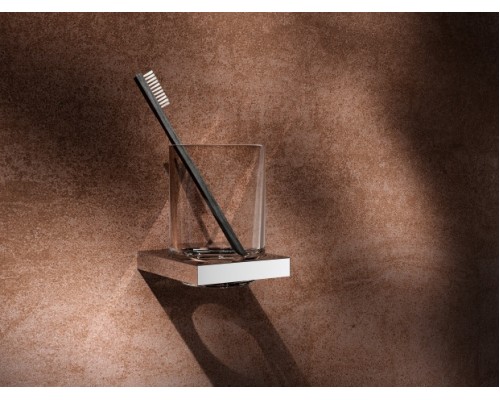 19150019000 EDITION 90 Square Держатель стакана в комплекте с хрустальным стаканом, хром 19150019000