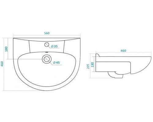 1.WH11.0.186 АНТИК умывальник 55 см 1.WH11.0.186