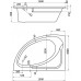 1.WH11.2.033 ГОА 150х100 ванна асимметричная акриловая левосторонняя белая 1.WH11.2.033