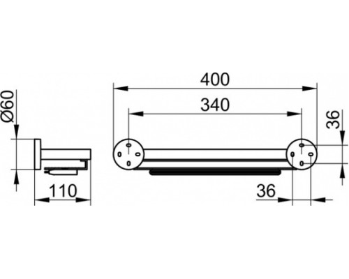 19059010000 EDITION 90 Полочка для душа со встроенным стеклоочистителем (закрепляется на магните) 19059010000