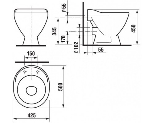 MIRA 5104.6.000.000.1 видуар с решеткой (без установочного комплекта) 5104.6.000.000.1