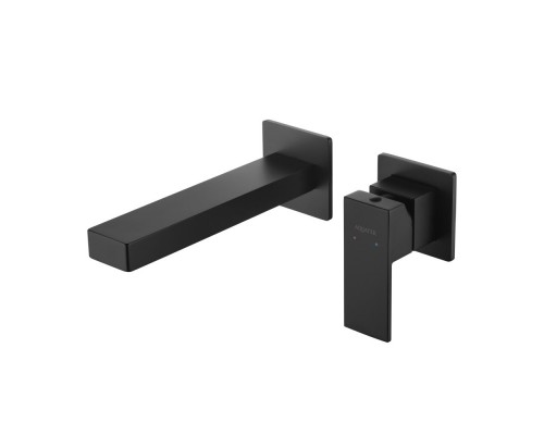 AQ1613MB ЛИБРА смеситель для раковины настенный (внешняя и скрытая часть), матовый черный AQ1613MB