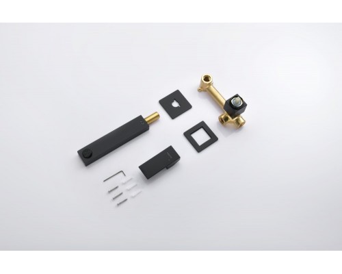 AQ1613MB ЛИБРА смеситель для раковины настенный (внешняя и скрытая часть), матовый черный AQ1613MB