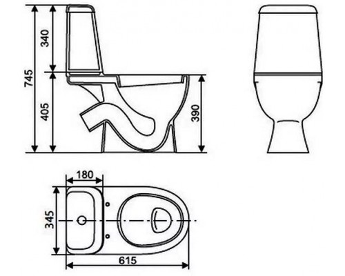 MAX COMFORT Унитаз-компакт Белый S1 (WC.CC/Max/2-DM/WHT.G/S1) WC.CC/Max/2-DM/WHT.G/S1