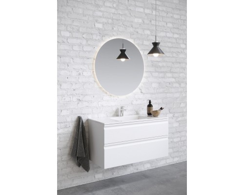 AQ77100-MW Комплект мебели:Тумба 100 см ВЕГА с раковиной AQ4100-00, 2 ящика,цвет белый мат AQ77100-MW