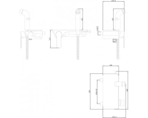 LM7168CWSOLOСмеситель настенный, с гигиеническим душем, белый LM7168CW