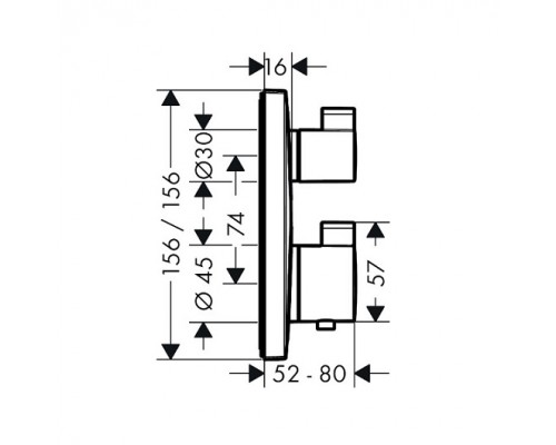 15714140S Set HG Ecostat Square термостатический смеситель для душа (15714140+01800180) шлиф.бронза 15714140S