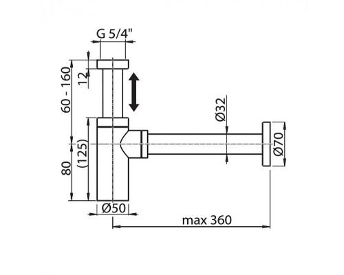Сифон для умывальника ЧЕРНЫЙ X01747