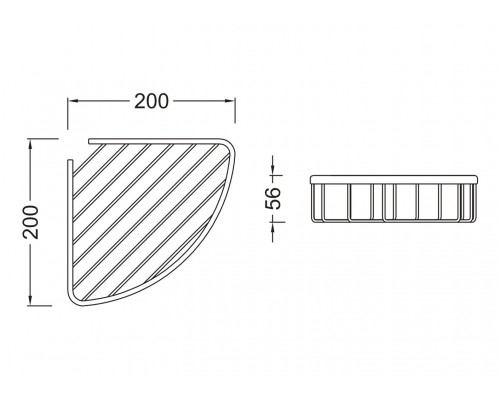 AQ4906BG угловая полка, шлиф. золото AQ4906BG