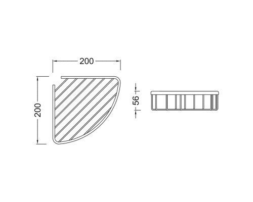 AQ4906BG угловая полка, шлиф. золото AQ4906BG
