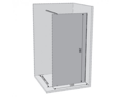 ST Walk-In Wall 1200 x 2000 блестящий + транспарент GW9WG0C00Z1