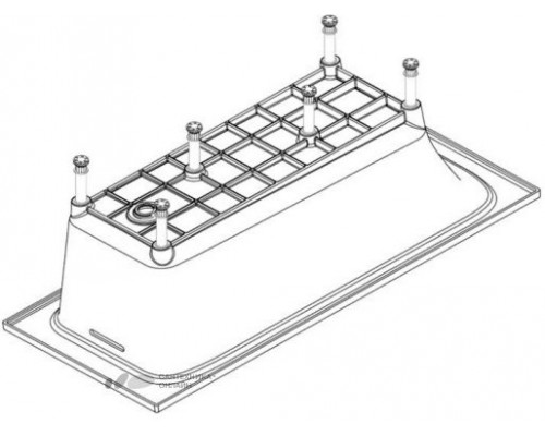 E6D032RU-00 Elite ванна 18080см, слив в центре, с ножками E6D032RU-00