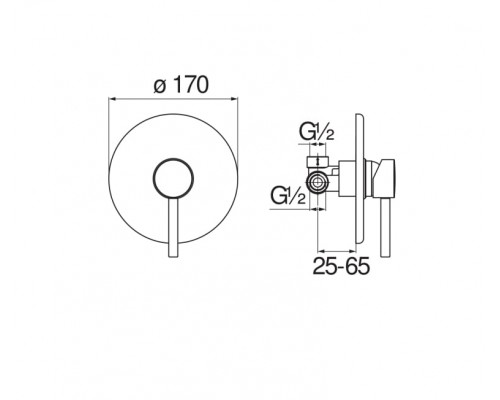 LV00108CR LIVE смеситель для душа (внешняя и скрытая часть) LV00108CR