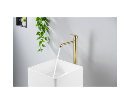 AQ1309BG ЕВРОПА смеситель для раковины напольный, шлиф. золото AQ1309BG