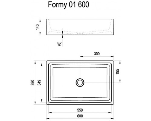 Умывальник FORMY 01 600 D белый без перелива XJL01260000