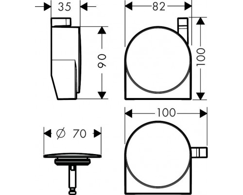 58117140S Set HG Exafill S излив на ванну с набором для слива и перелива (58117140+58115180) шлиф,бронза 58117140S