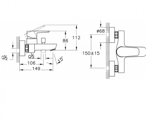 A42946EXP Flow Soft Смеситель для ванны, хром A42946EXP