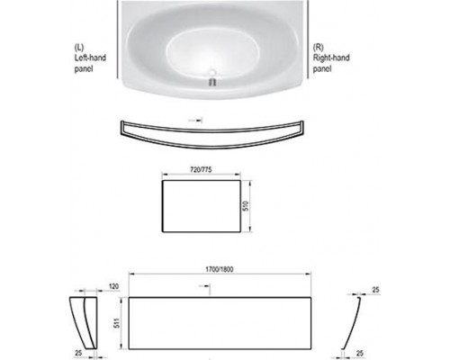 Боковая панель Evolution 70, правая, белая, с крепежом СНИМАЕТСЯ С ПРОИЗВОДСТВА В 2019 CZ85100A00