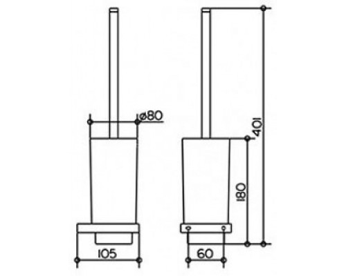 11164019000 EDITION 11 Туалетный гарнитур с хрустальной матовой колбой и ершом хром 11164019000