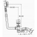 572853 Слив-перелив для стандартных ванн с нажимным клапаном Click-clack, с сифоном, 40/50 x 540, D=52, пластик/хром, модель 6177.45 572853