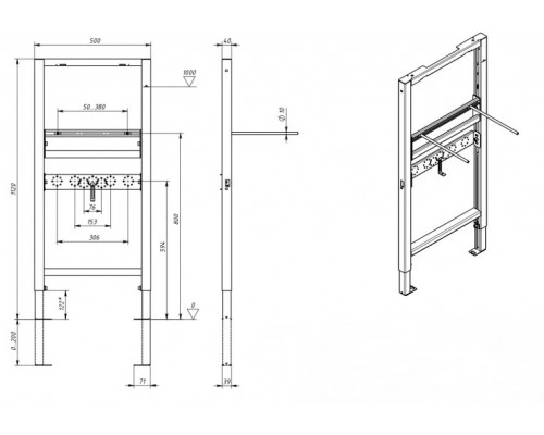 INSR-0000001 Aquatek Инсталляция для подвесной раковины 112050040/60 INSR-0000001