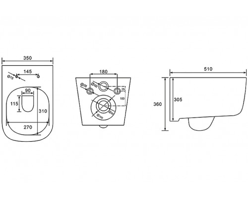 SET AQUATEK ЛУГАНО 4в1 (рама AQUATEK Standard INS-0000012+ крепеж KKI-0000002+клавиша KDI-0000010+унитаз ЛУГАНО AQ2002-00 с тонким сиденьем soft-close SET AQUATEK ЛУГАНО 4в1