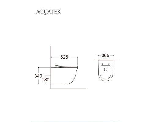 Set AQUATEK КЛАССИК (рама AQUATEK Standard INS-0000012 с звукоиз.прокладкой+крепеж KKI-0000002+кнопкаKDI-0000017+унитаз КЛАССИК AQ1111-00 с крышкой SET AQUATEK КЛАССИК-017 4в1