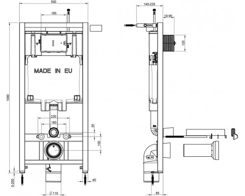 E21773RU-00 Унитаз c инсталляцией Jacob Delafon Modern Life, сиденье микролифт, клавиша хром (E29025+E20858-CP+E77168+E77725) E21773RU-00