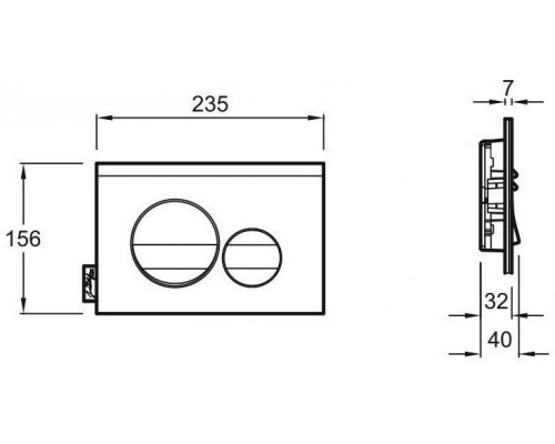 E20859-7-BMT Панель смыва круглый дизайн, мат черный и глянц черный E20859-7-BMT