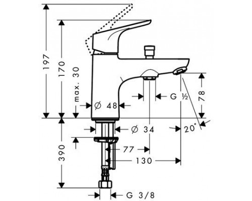 31930000 HG Focus Monotrou смеситель для ванны на край ванны 31930000