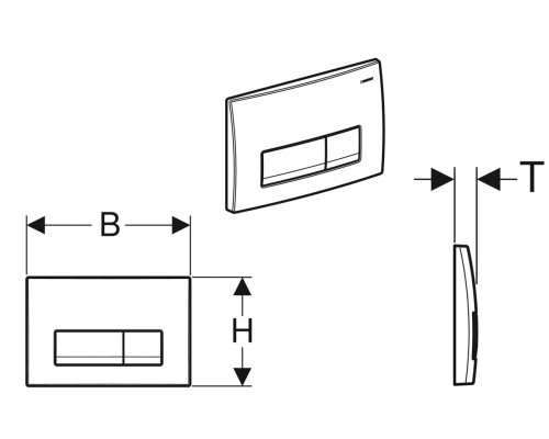 115.119.21.1 Смывная клавиша Geberit Delta50, для двойного смыва: Глянцевый хром 115.119.21.1