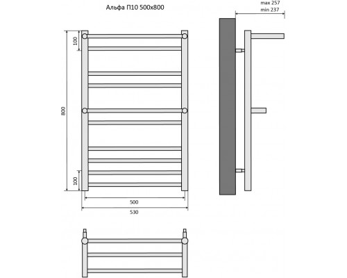 Альфа П10 500х800 Полотенцесушитель Aquatek AQ RRP1080CH