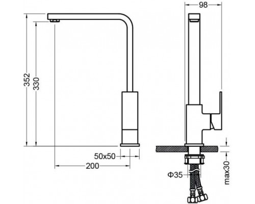 AQ1680CR ЛИБРА смеситель для кухни AQ1680CR